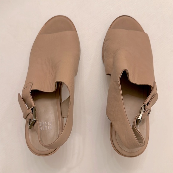 Eileen Fisher Women’s Leather Open Toe Boho Pump Sandal | Size 8